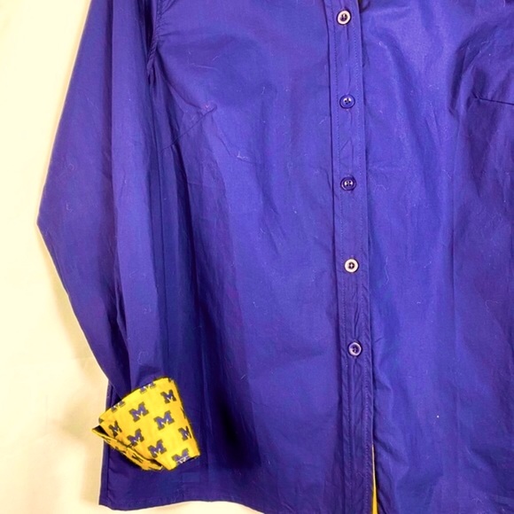 NEW Emerson Street Blue Button Front Shirt Block M Lined Size Small - Picture 5 of 5